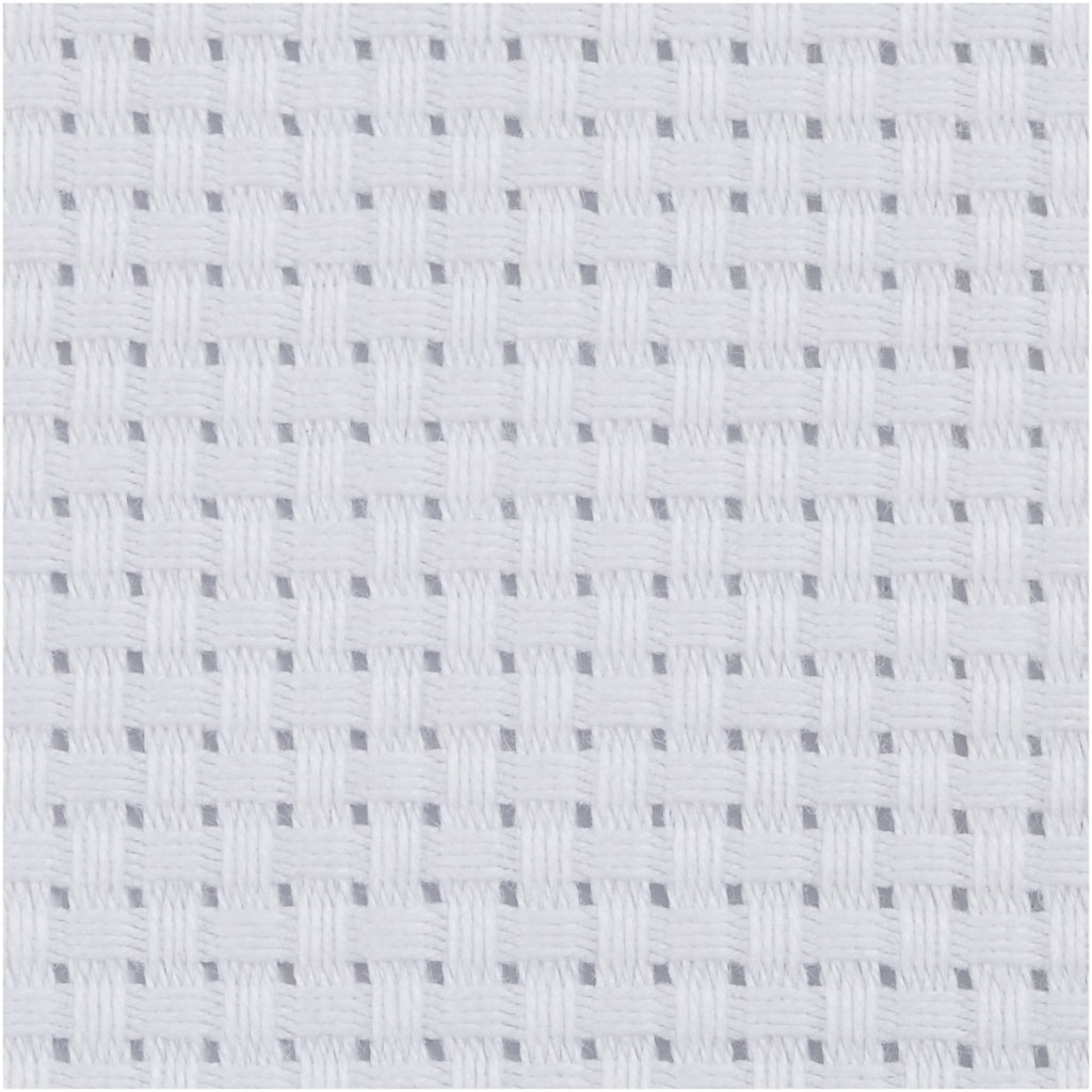 Broderistoff Creativ Company Aida Str 50x50 cm 35 Ruter pr 10 cm 1 stk Hvit