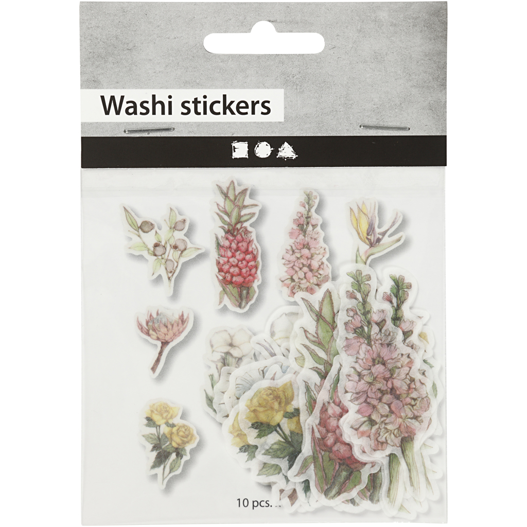 Stickers Creativ Company Washi Blomster Str 25-60 mm 30 St/1 Pk