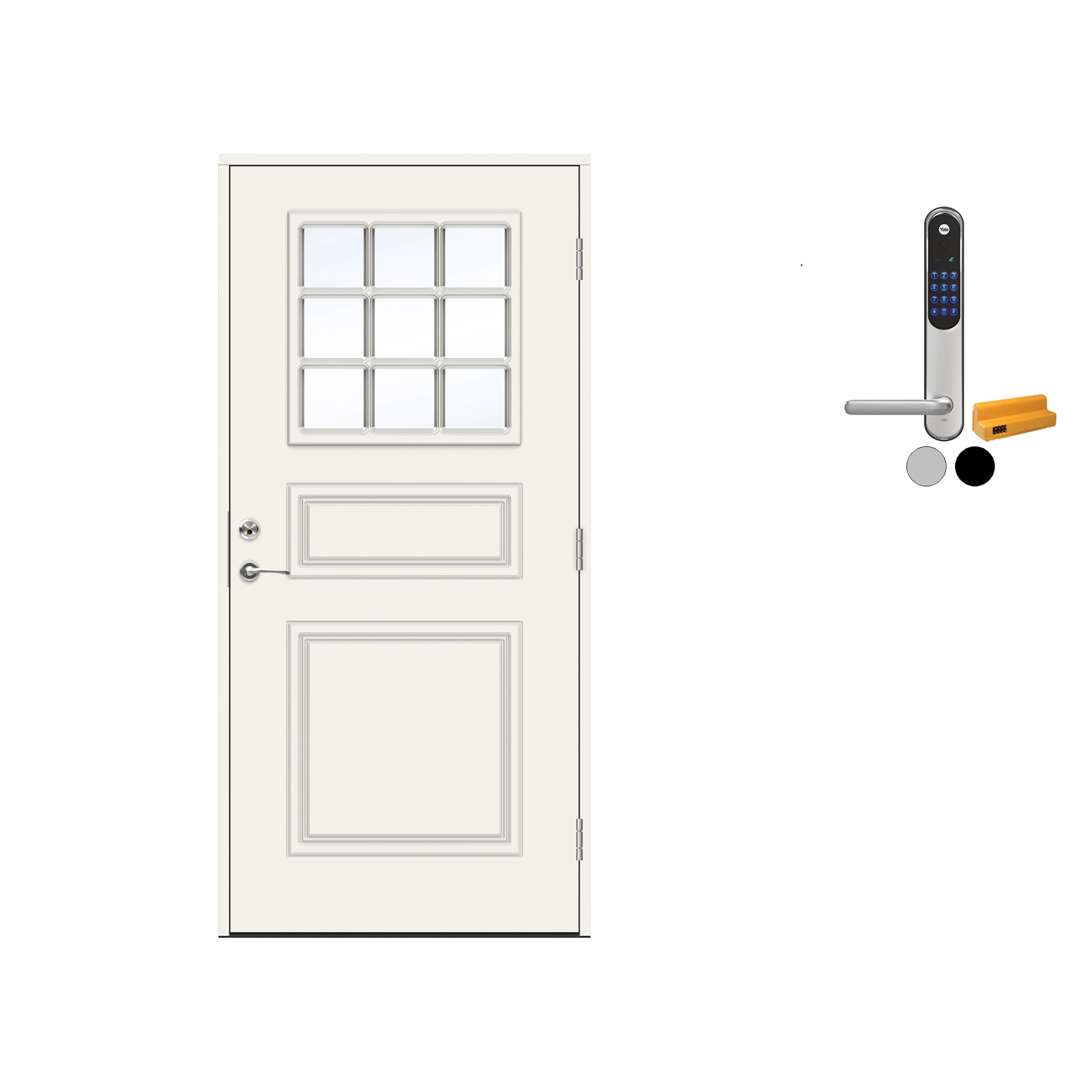 Ytterdør Swedoor Advance-Line Classic Ives med Yale Doorman Classic Home