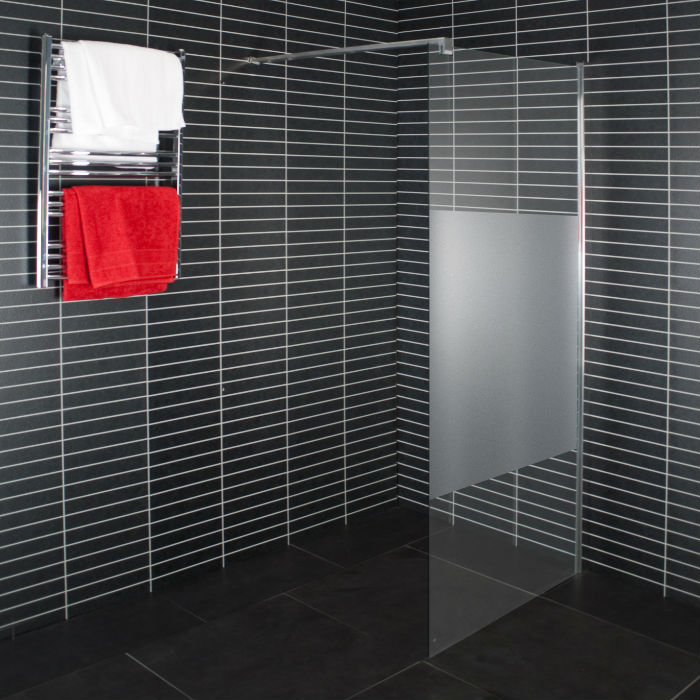Dusjvegg Arrow Wall Delvis Frostet Glass