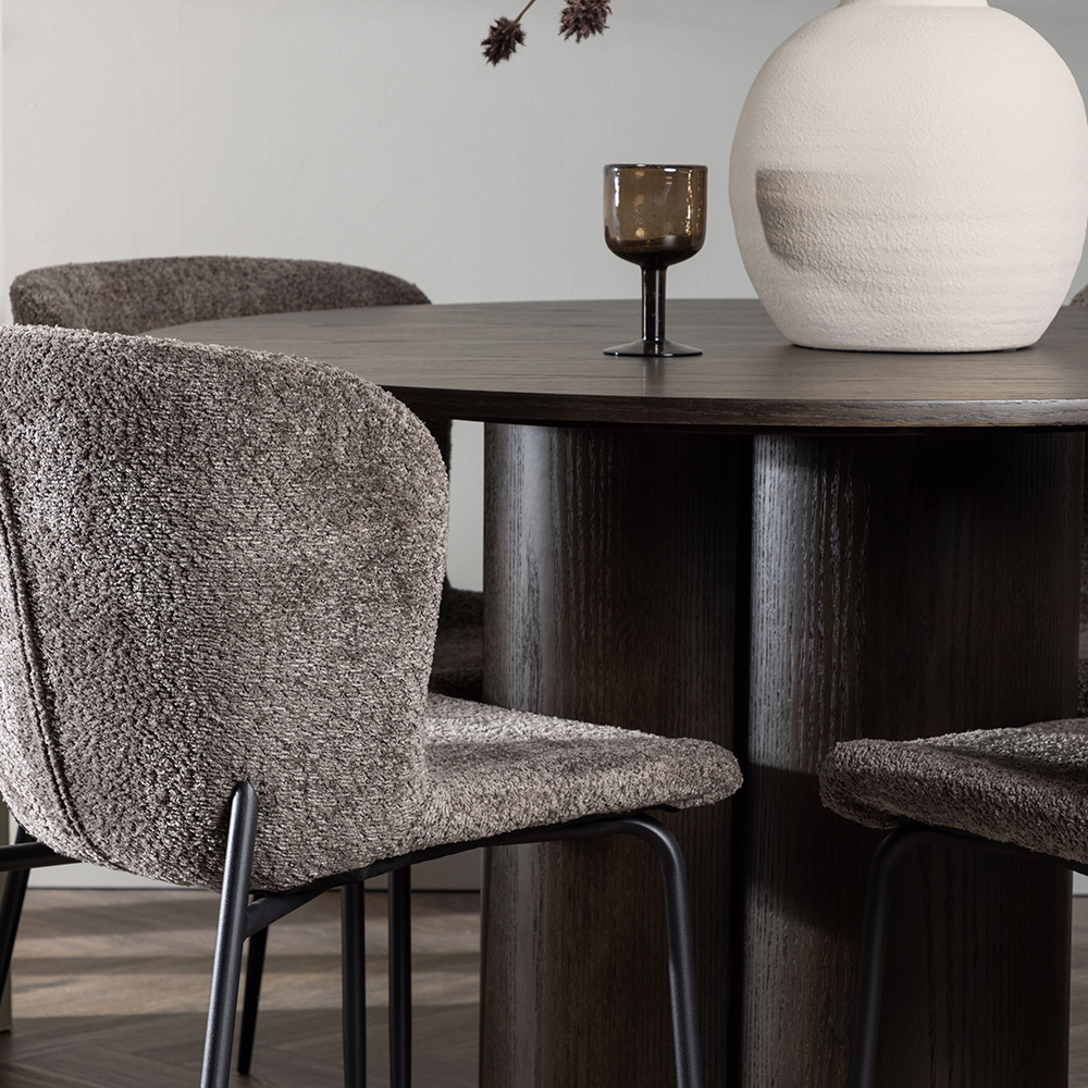 Spisegruppe Venture Home Olivia Ø 110 cm med 4 Modesto Stoler
