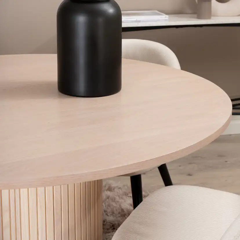 Spisegruppe Venture Home Bianca Rund Benhvit med 4 Valentina Stoler