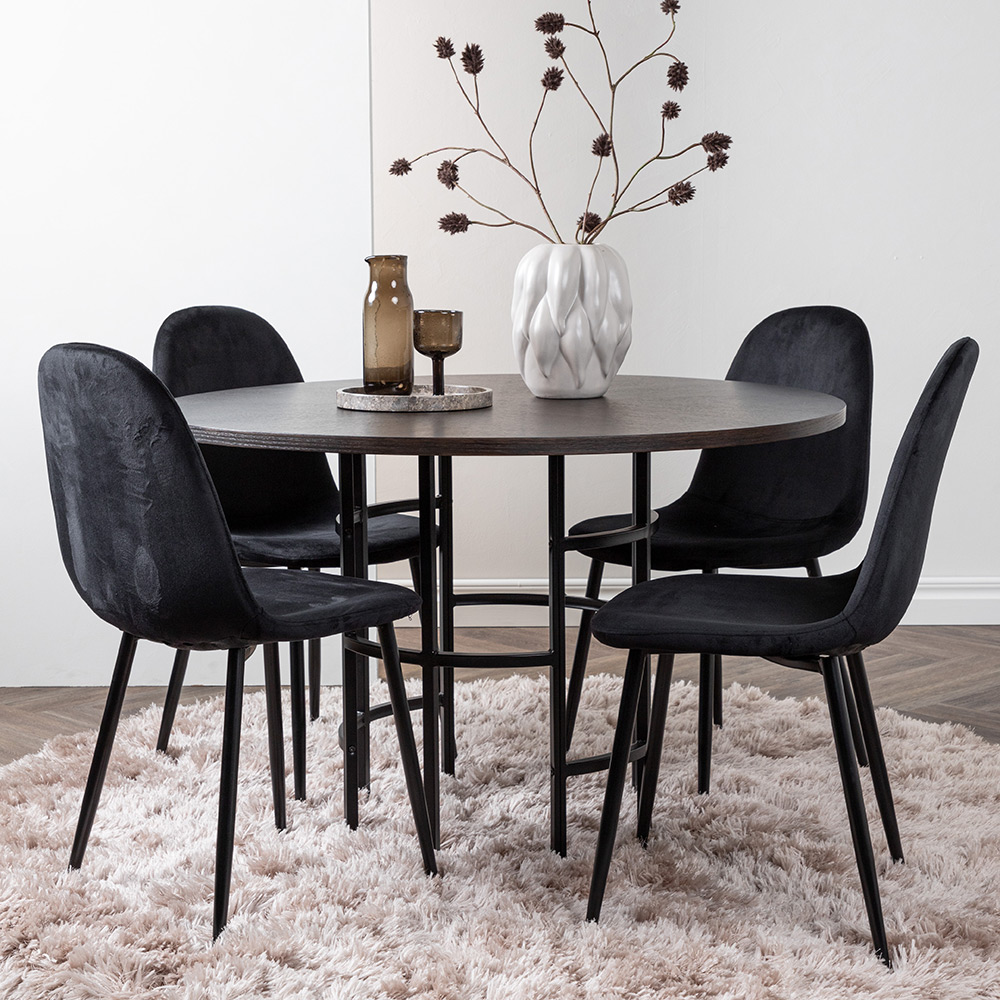 Spisegruppe Venture Home Copenhagen med 4 Polar Stoler Fløyel