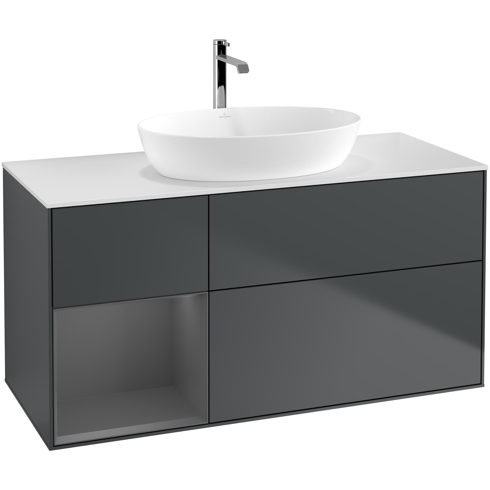 Tvättställsskåp Villeroy & Boch Finion med 3 Lådor Hylla och Bänkskiva för Fristående Tvättställ från Artis & Collaro | badrum - badrumsmobler - tvattstallsskap-och-kommod | KakelKungen