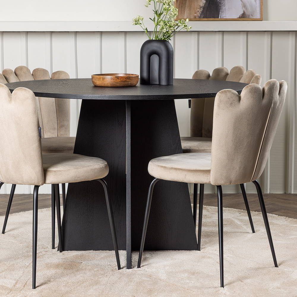 Spisegruppe Venture Home Bootcut Ø110 cm med 4 Limhamn Light Stoler