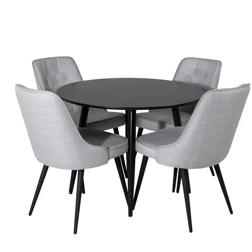 Spisegruppe Venture Home Plaza med 4stk Velvet Deluxe Stoler