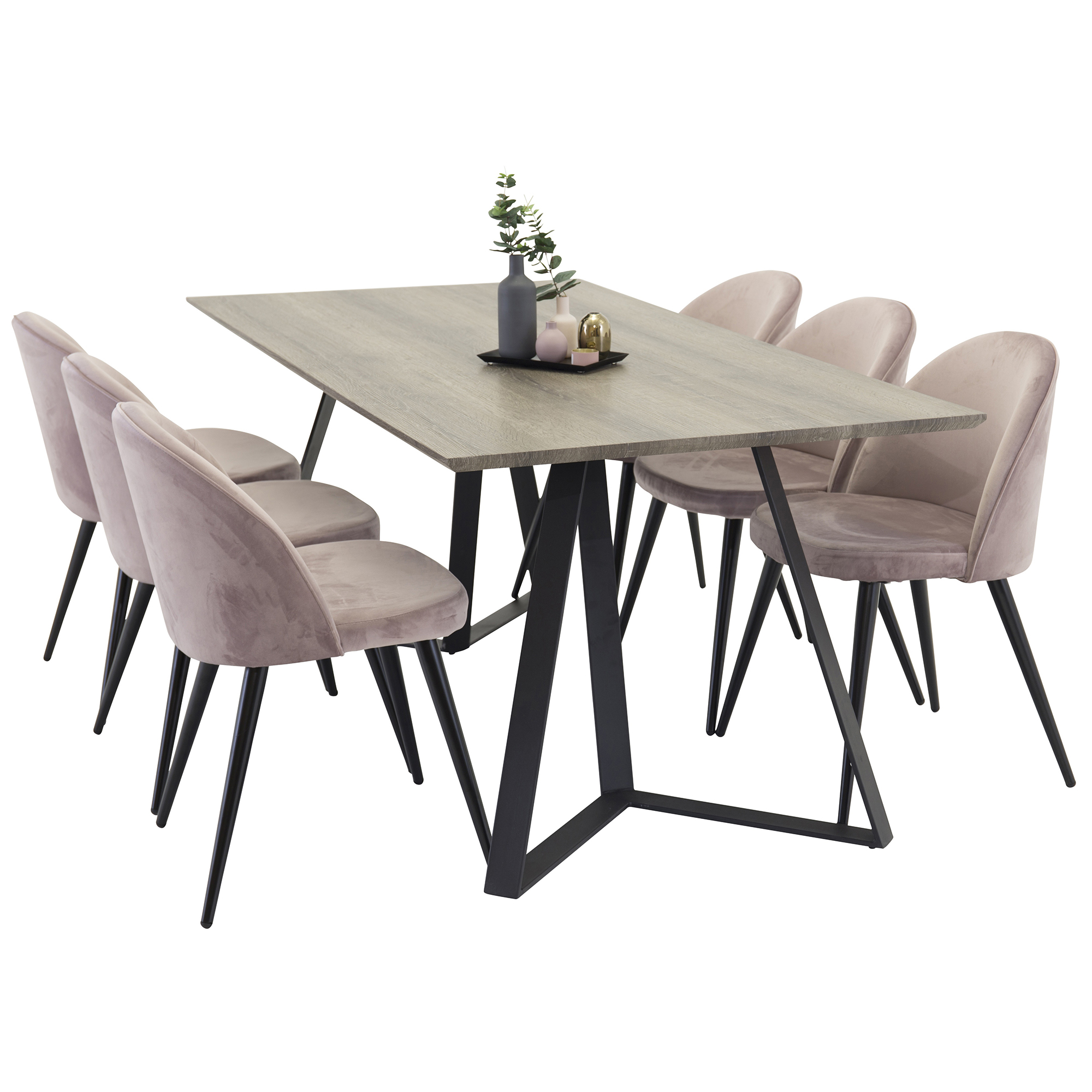 Spisegruppe Venture Home Madde med 6 Valentina Stoler