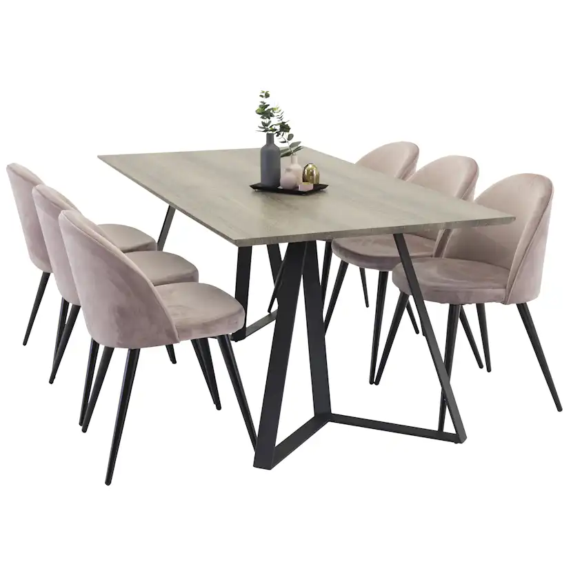 Spisegruppe Venture Home Madde med 6 Valentina Stoler