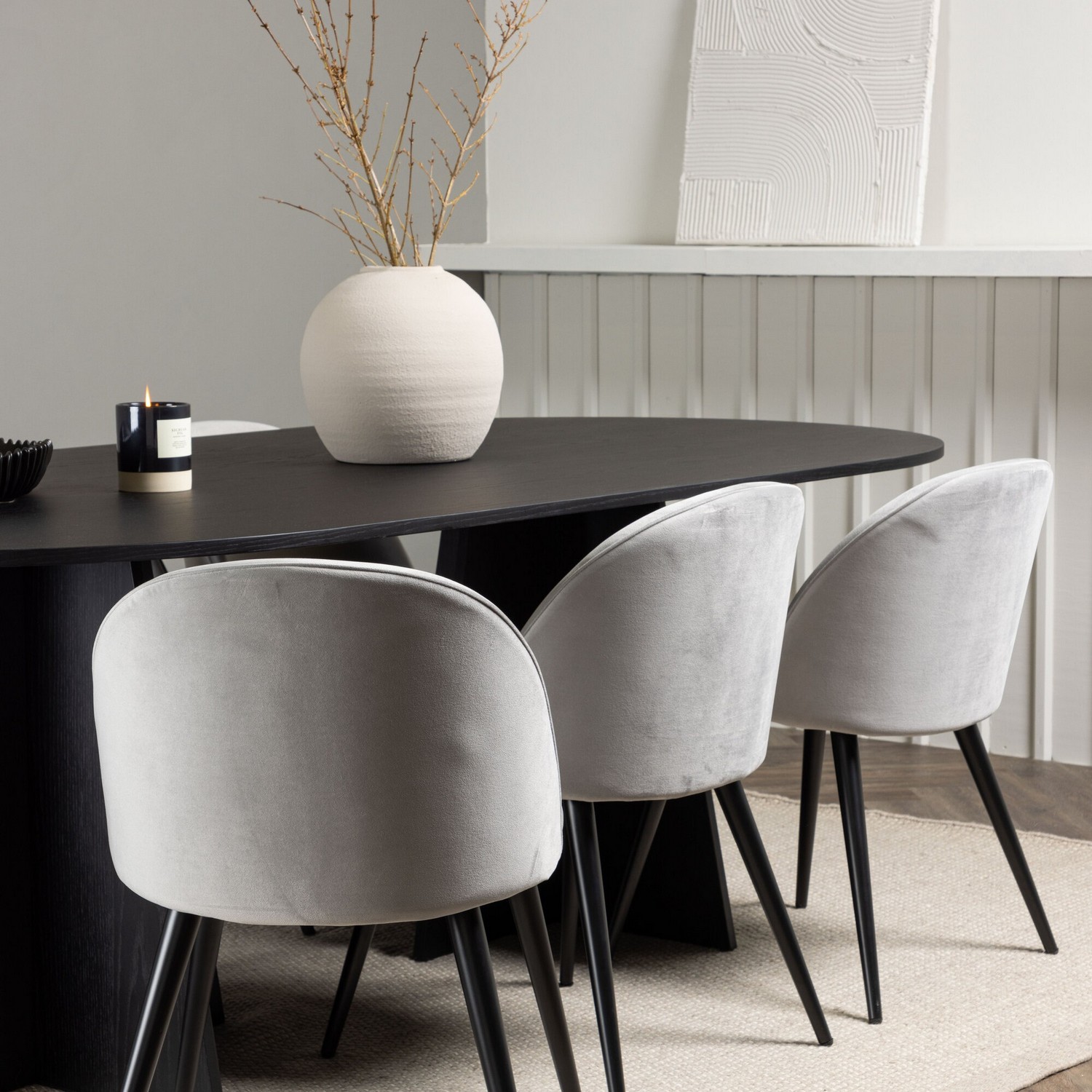 Spisegruppe Venture Home Bootcut Oval med 6 Velvet Stoler