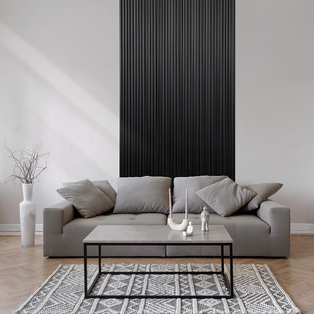 Väggpanel Lamelio Onda Svart