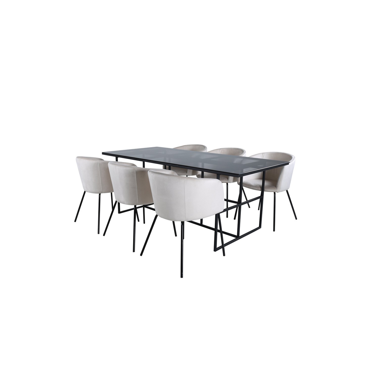 Spisegruppe Venture Home Lund med 6 Bergen Stoler