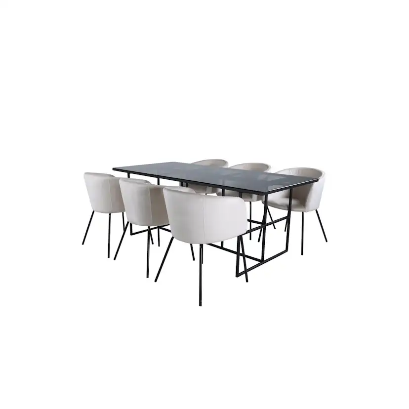 Spisegruppe Venture Home Lund med 6 Bergen Stoler