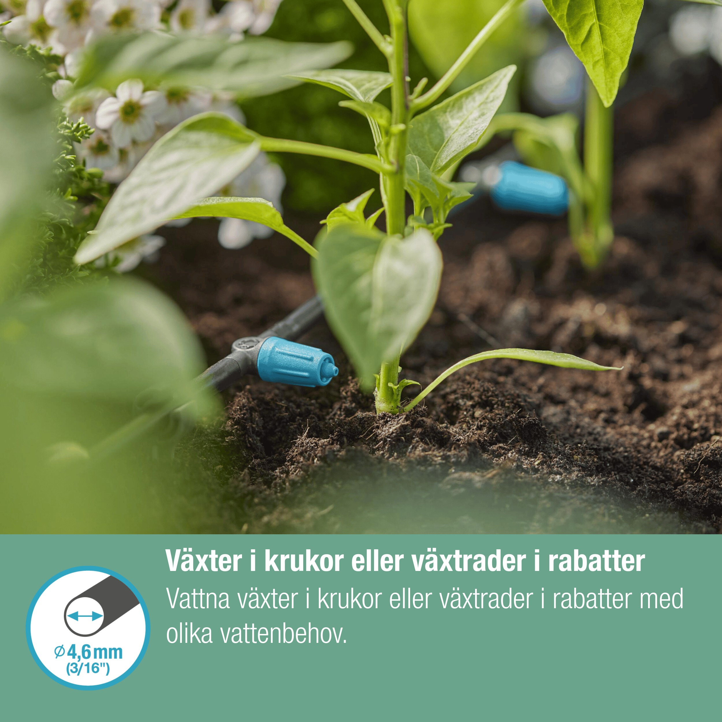 Dryppfordeler Gardena Micro-Drip Inline Justerbar