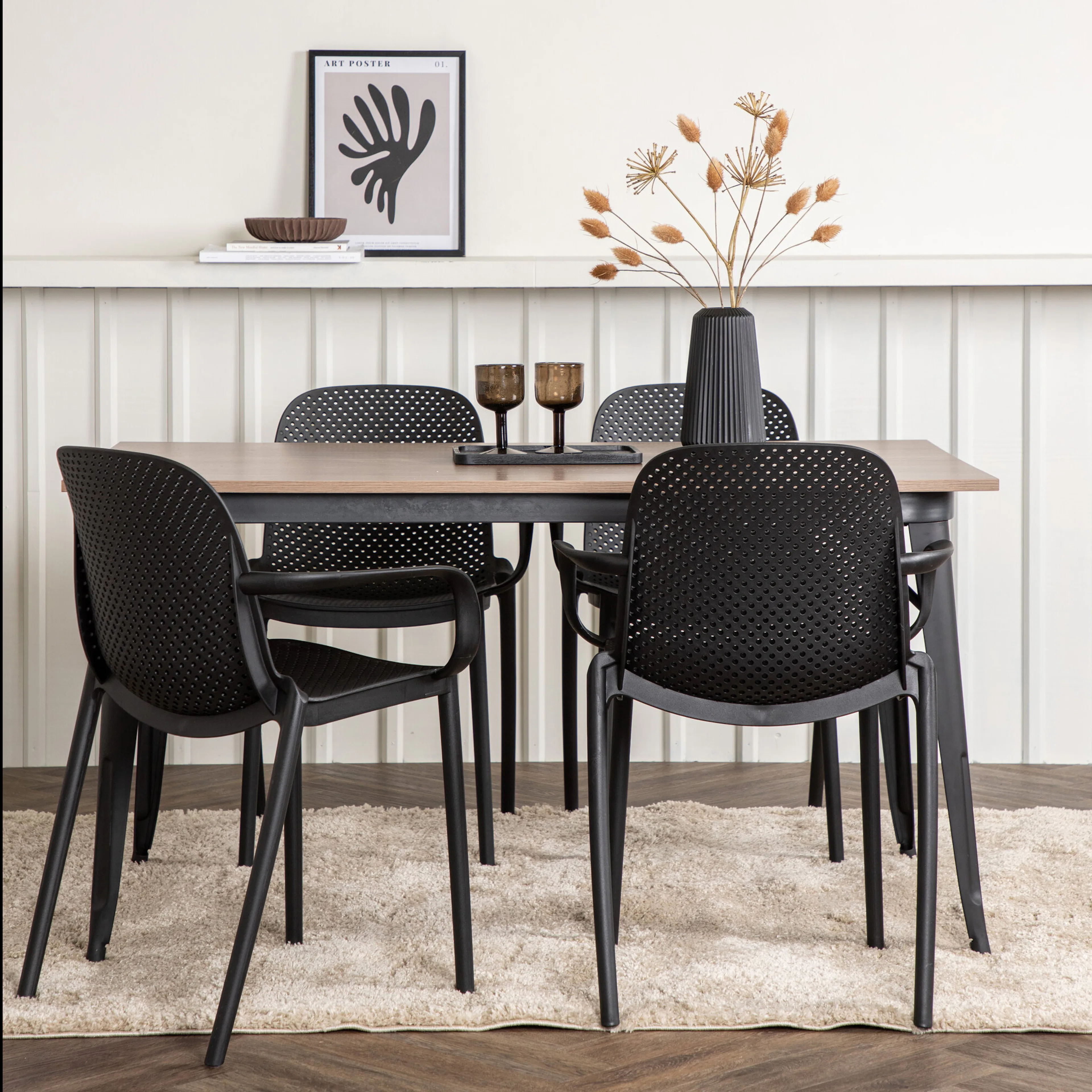 Spisegruppe Venture Home Tempe med 4 Baltimore Stoler