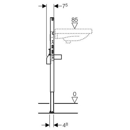 Servantsfixtur Geberit Duofix 82-98 cm