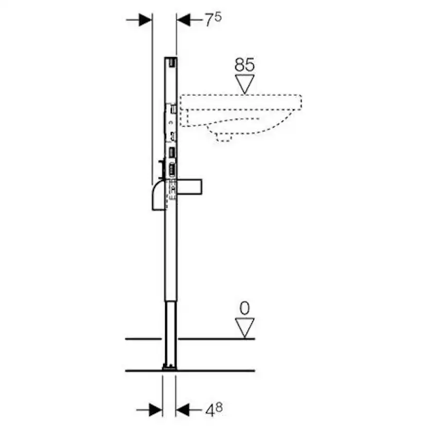Servantsfixtur Geberit Duofix 82-98 cm
