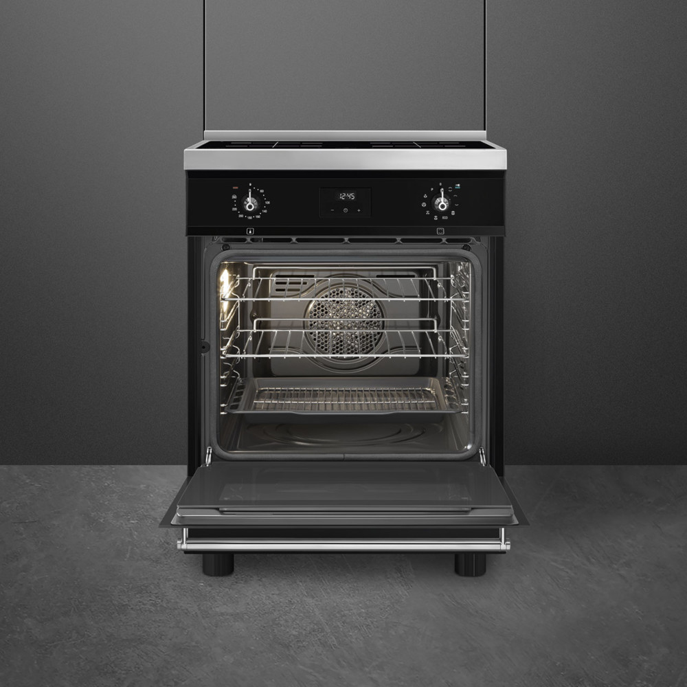 Induksjonsovn Smeg C6IPBLT2 Svart Rustfritt Stål