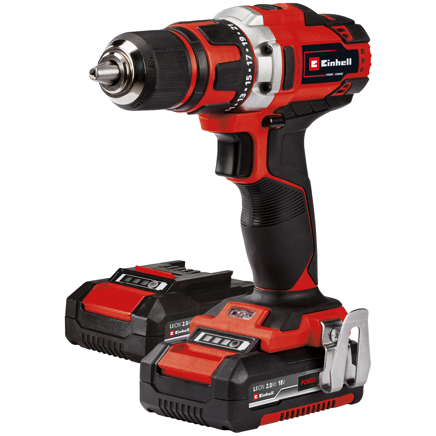 Boremaskinsett Einhell TE-CD 18/40 Li +69 Trådløst SETT med 2x2,0 Ah Batterier