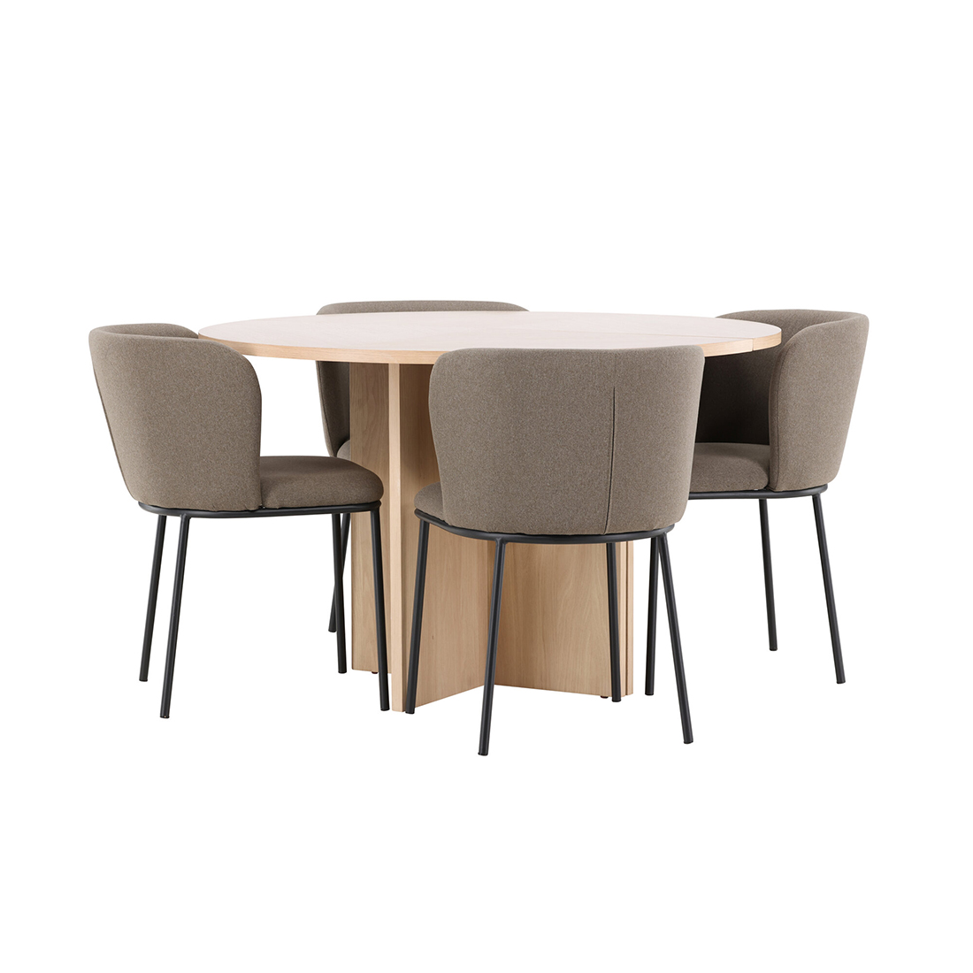 Spisegruppe Venture Home Strada Ø120 cm med 4st Edina Spisestoler
