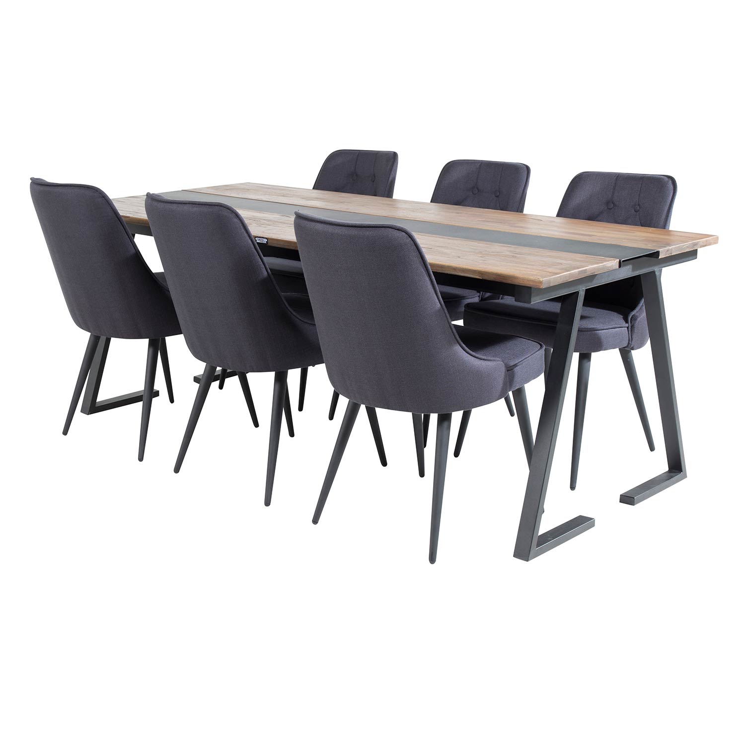 Spisegruppe Venture Home Jane med 6 Vera Stoler Polyester