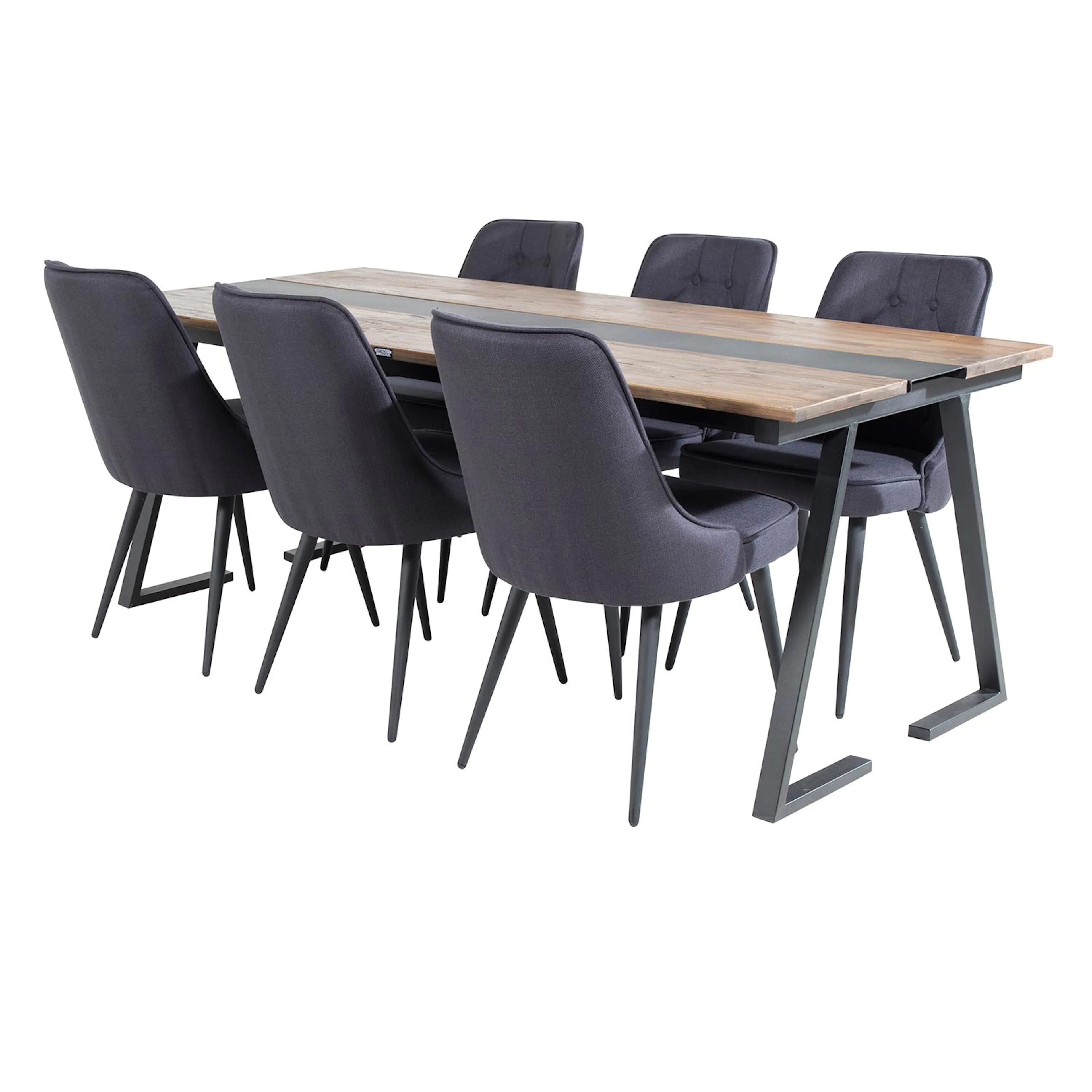 Spisegruppe Venture Home Jane med 6 Vera Stoler Polyester