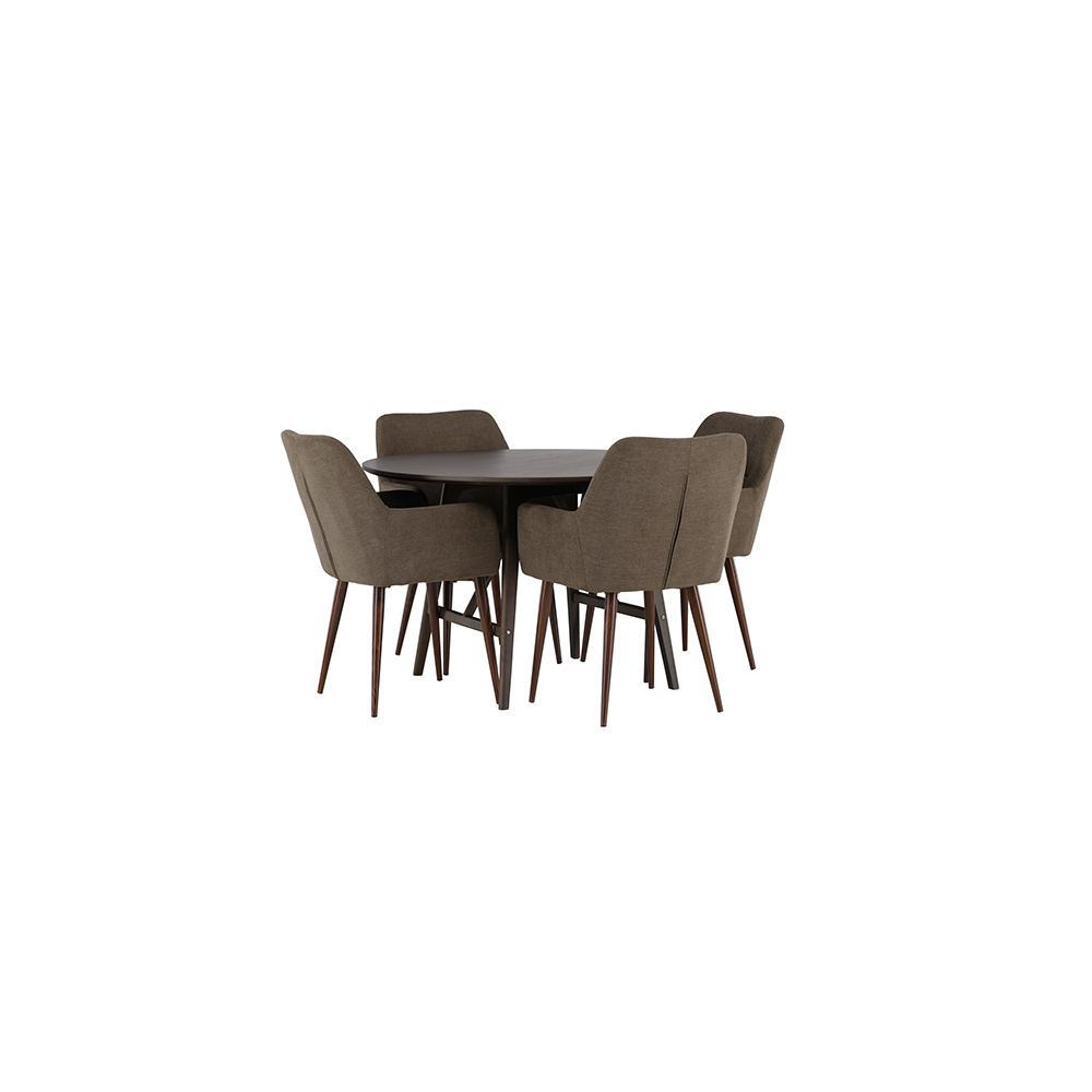 Spisegruppe Venture Home Kaseidon Ø100 cm med 4 stk Tomorrow Stoler