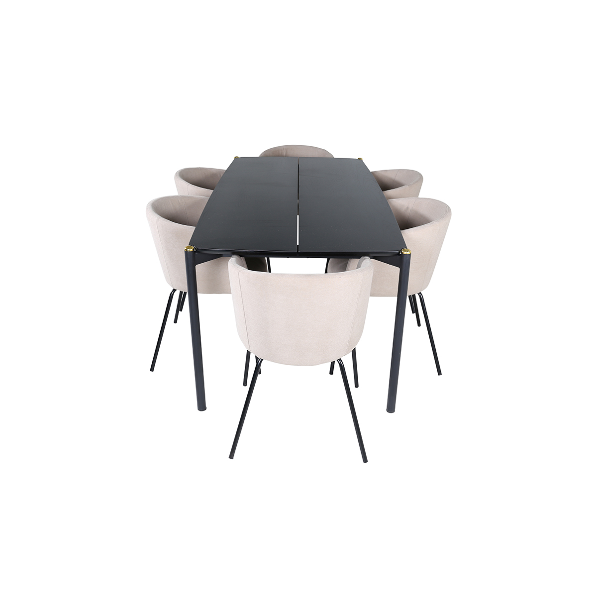 Spisegruppe Venture Home Paris med 6 Bergen Stoler Polyesterlinen