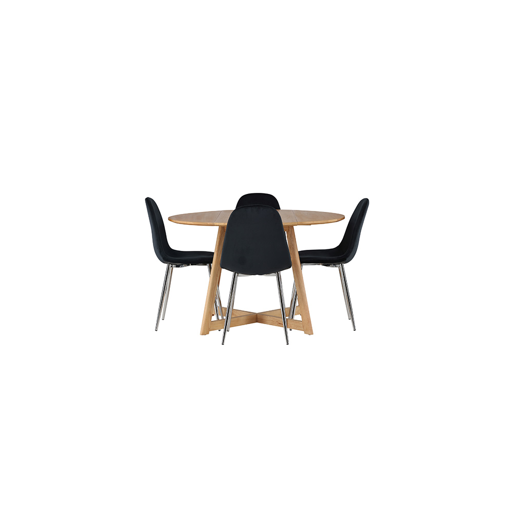 Spisegruppe Venture Home Yakidon Ø120 cm med 4 stk Polar Stoler
