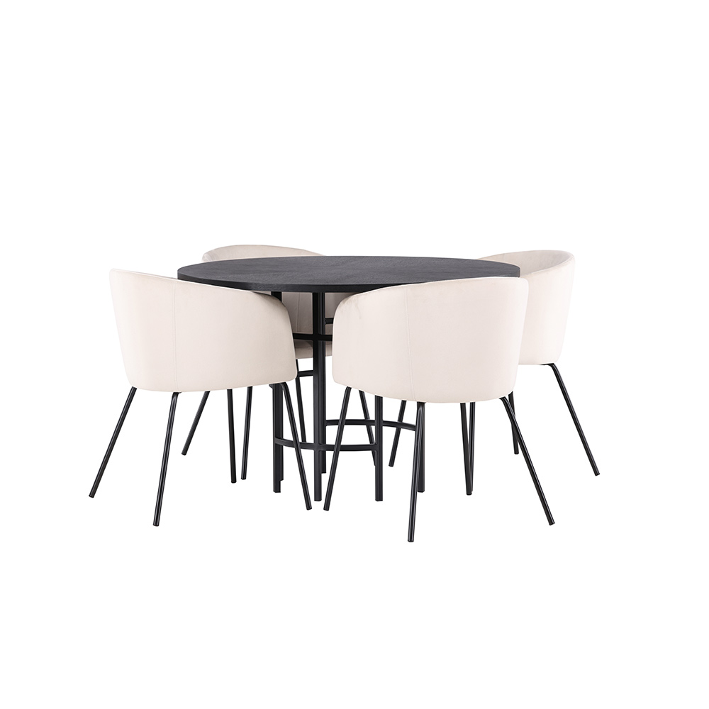 Spisegruppe Venture Home Copenhagen Ø 115 cm med 4 Berit Stoler