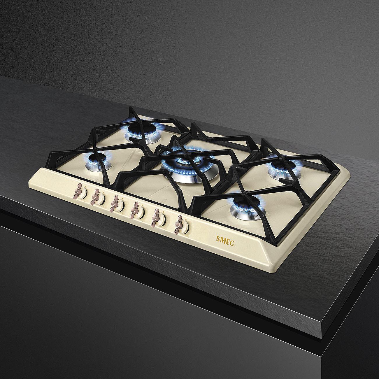 Smeg Gashäll Colonial SRV876POGH Creme