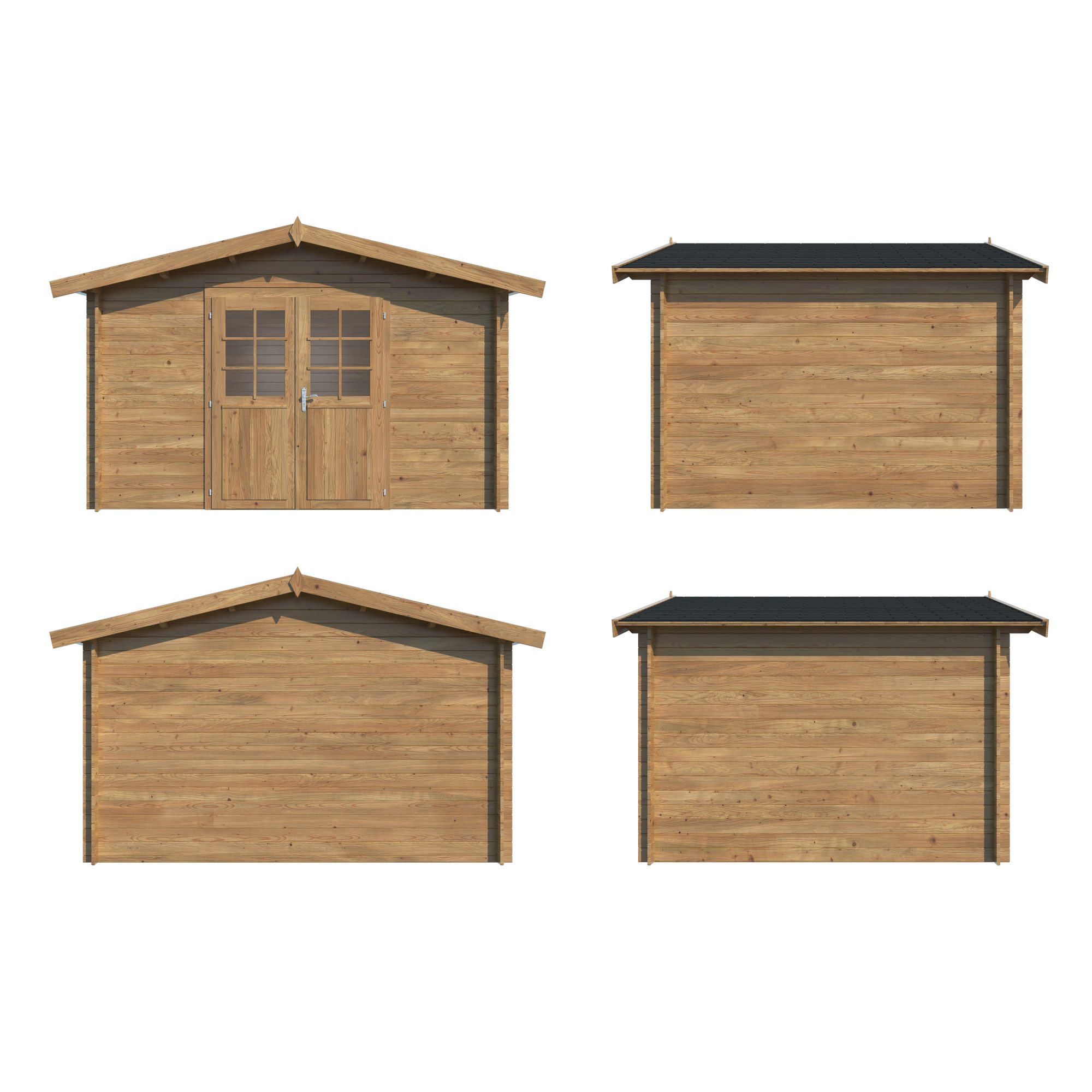 Bod Palmako Valentine 9,3 m² Komplett Hytte med Saltak