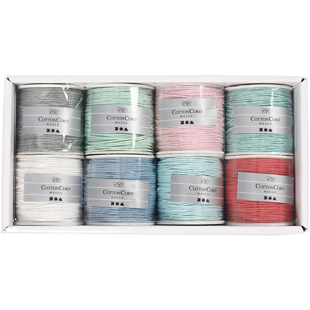 Bomullssnor Creativ Company Ass Farger Tykkelse 1 mm 8x40 m/1 Pk