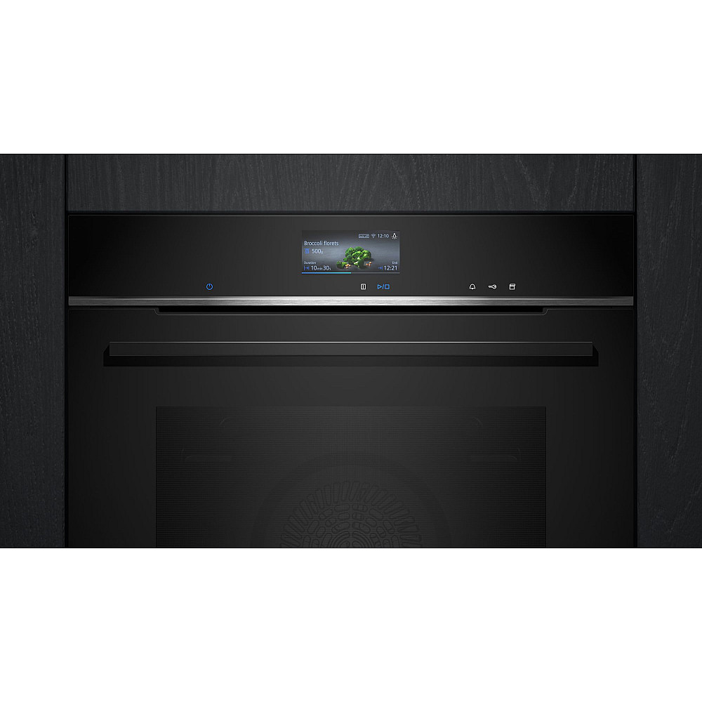 Ovn- og Mikrobølgepakke Siemens iQ700 HR736G1B1 + CM724G1B1 Damp- og Kompaktovn Sort