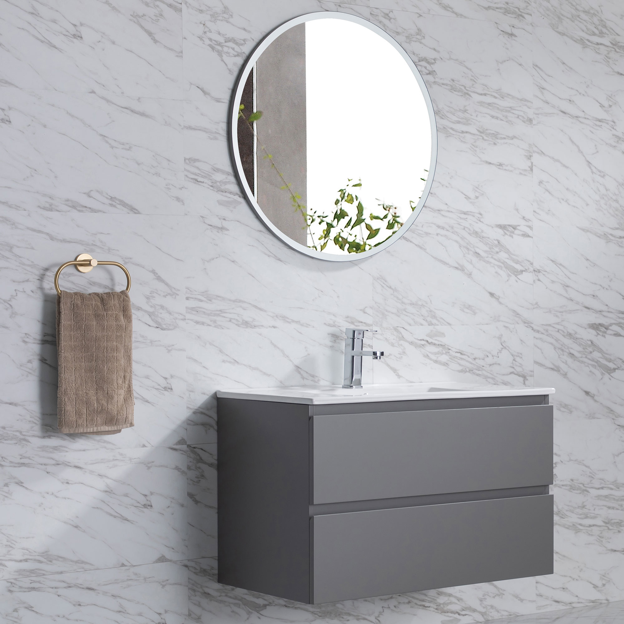 Spegel Bathlife Roa Grå