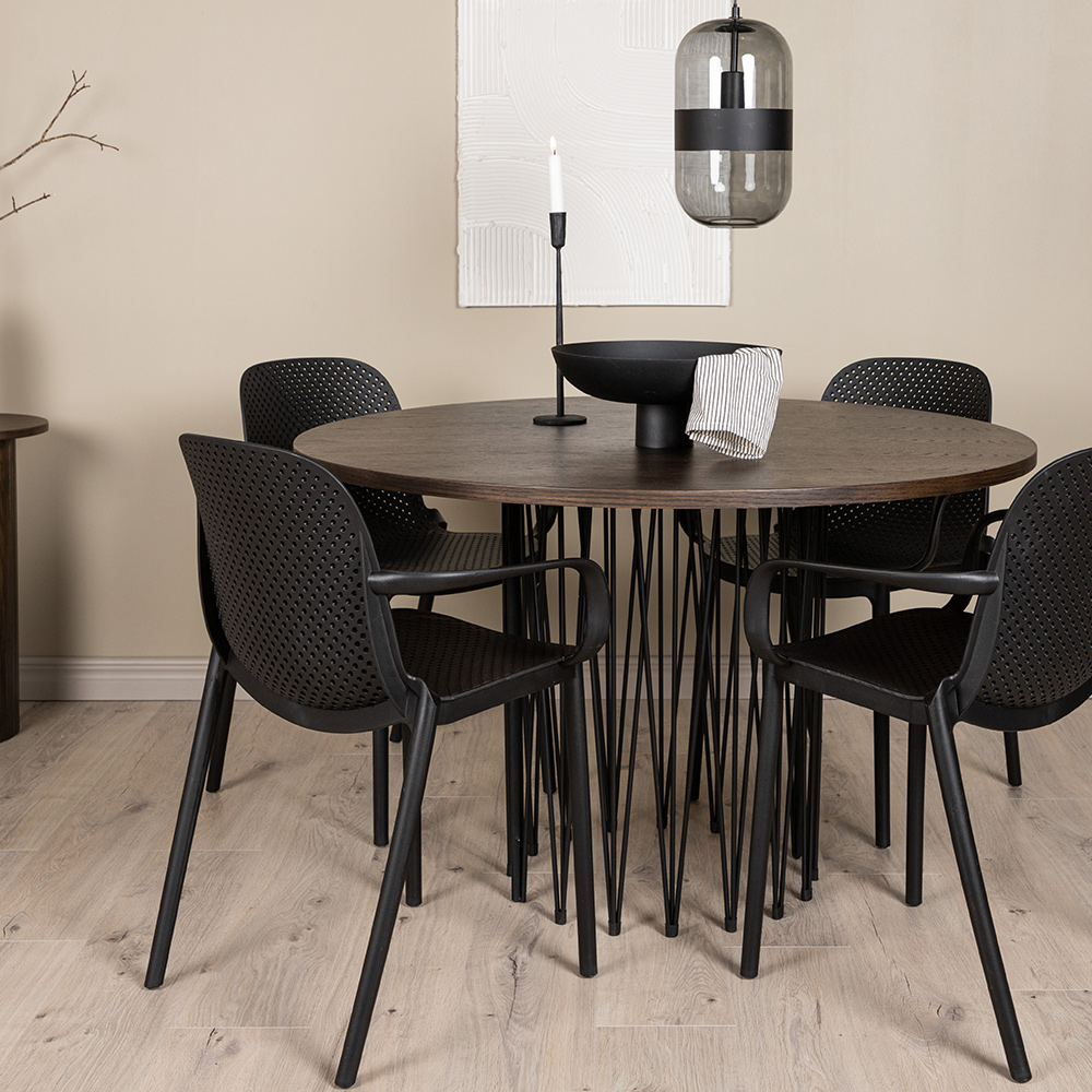 Spisegruppe furniture/fashion Stone Rund med 4 Baltimore Stoler