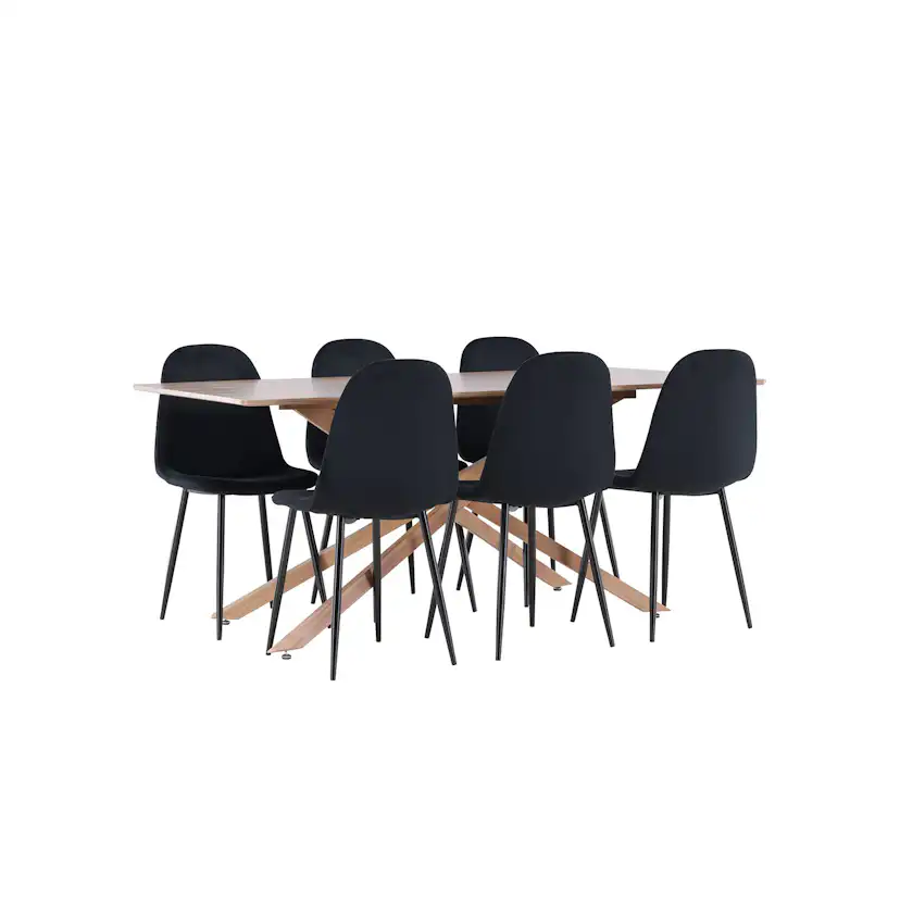 Spisegruppe Venture Home Piazza 180 med 6 stk Polar Stoler Fløyel