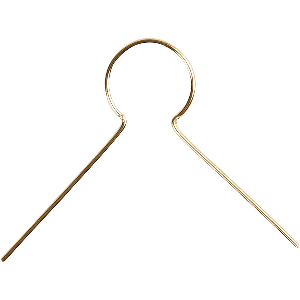 Upphängningskrokar, förgylld, L: 22 mm, 50 st./ 1 förp. Forgylt