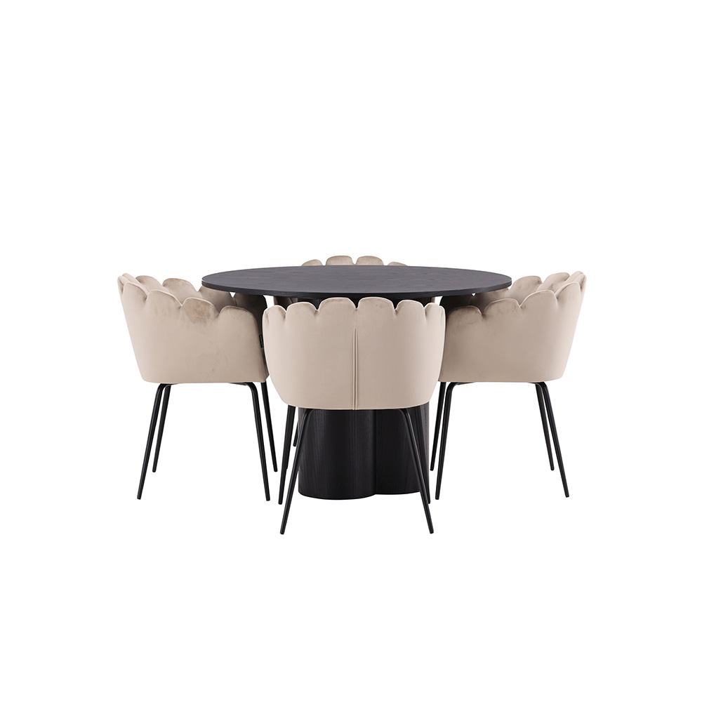 Spisegruppe Venture Home Olivia med 4 Limhamn Stoler