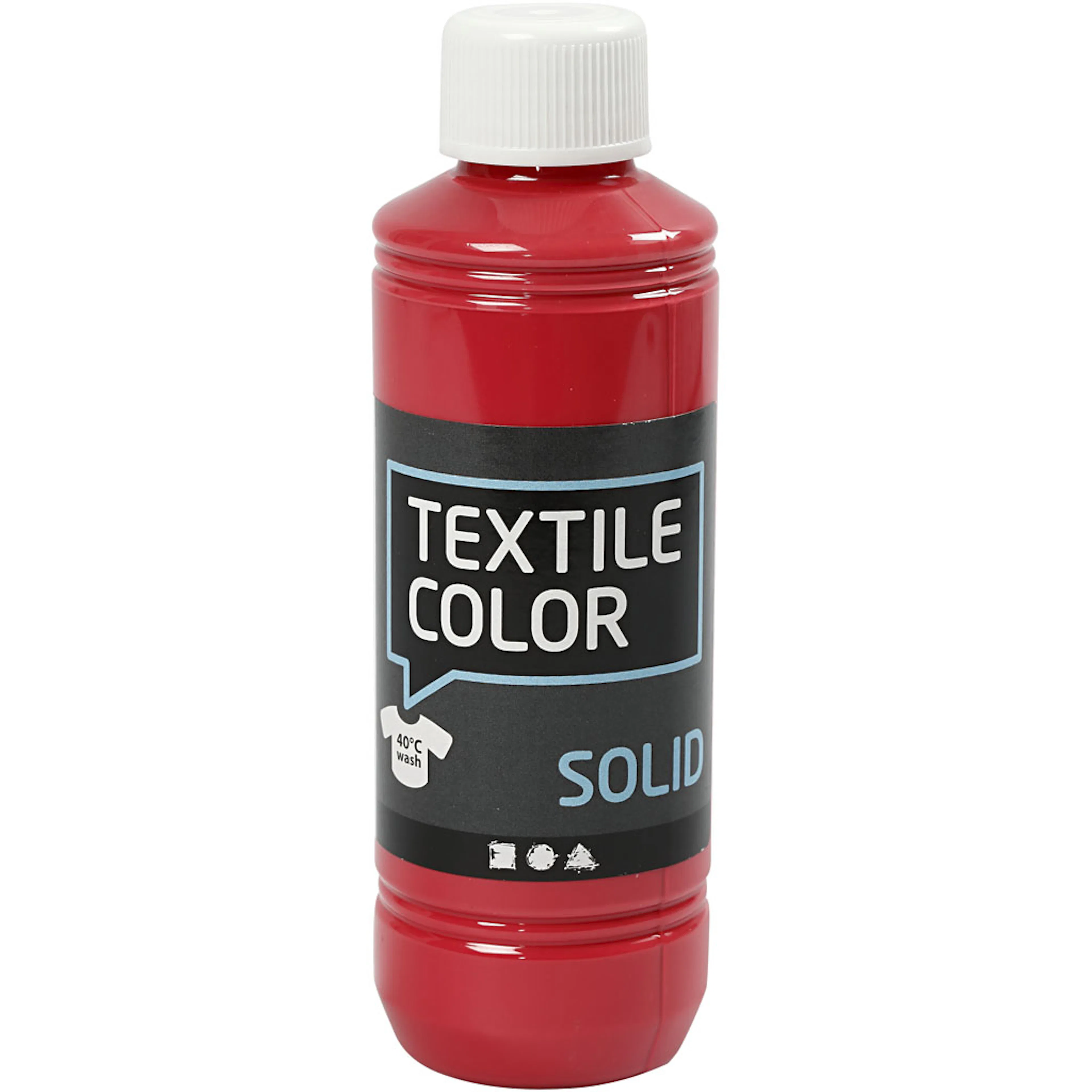 Textile Solid textilfärg, röd, täckande, 250 ml/ 1 flaska Rød, 250 ml