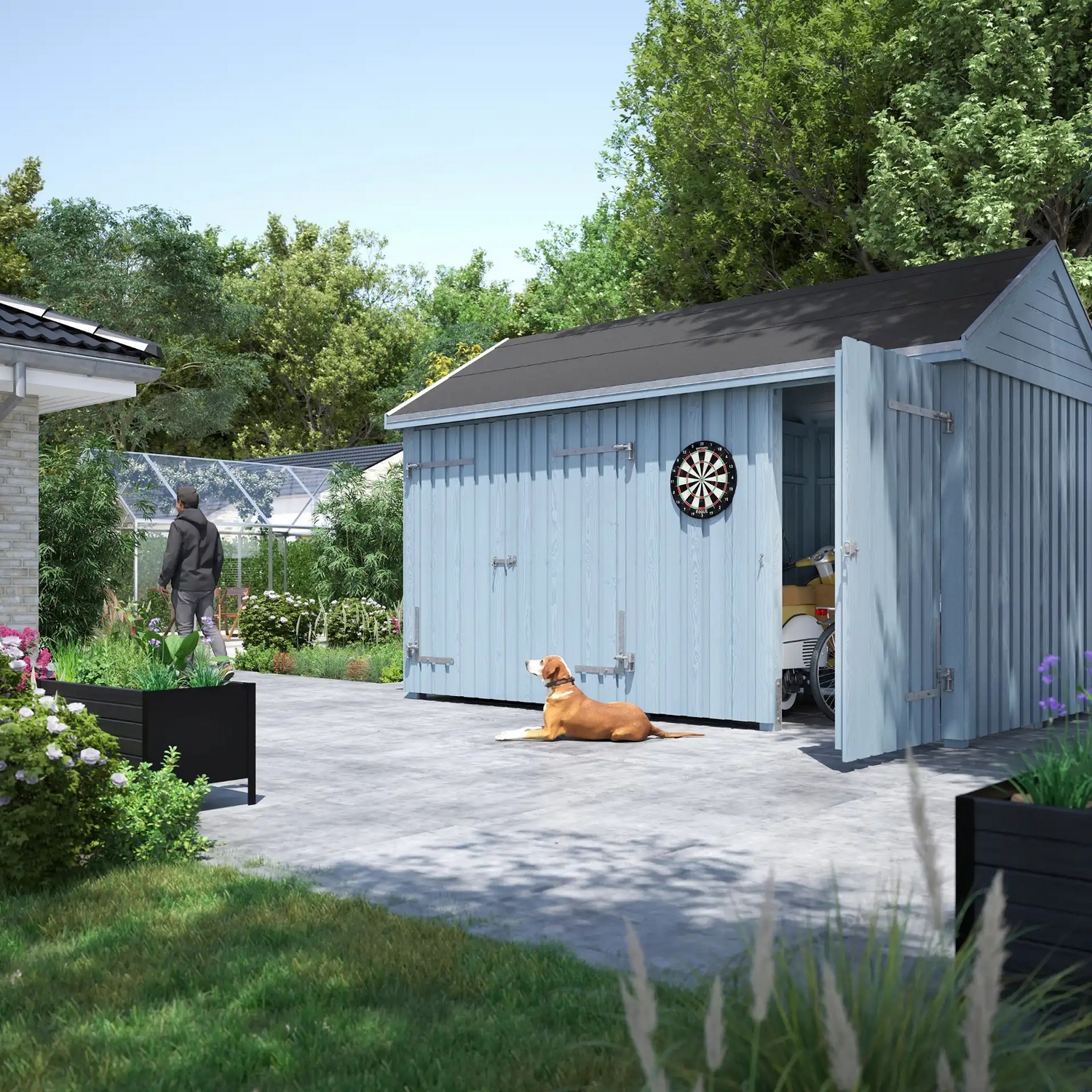 Utebod PLUS Classic Multi Hagehus 2 Moduler Enkel og Dobbeldør 10m2