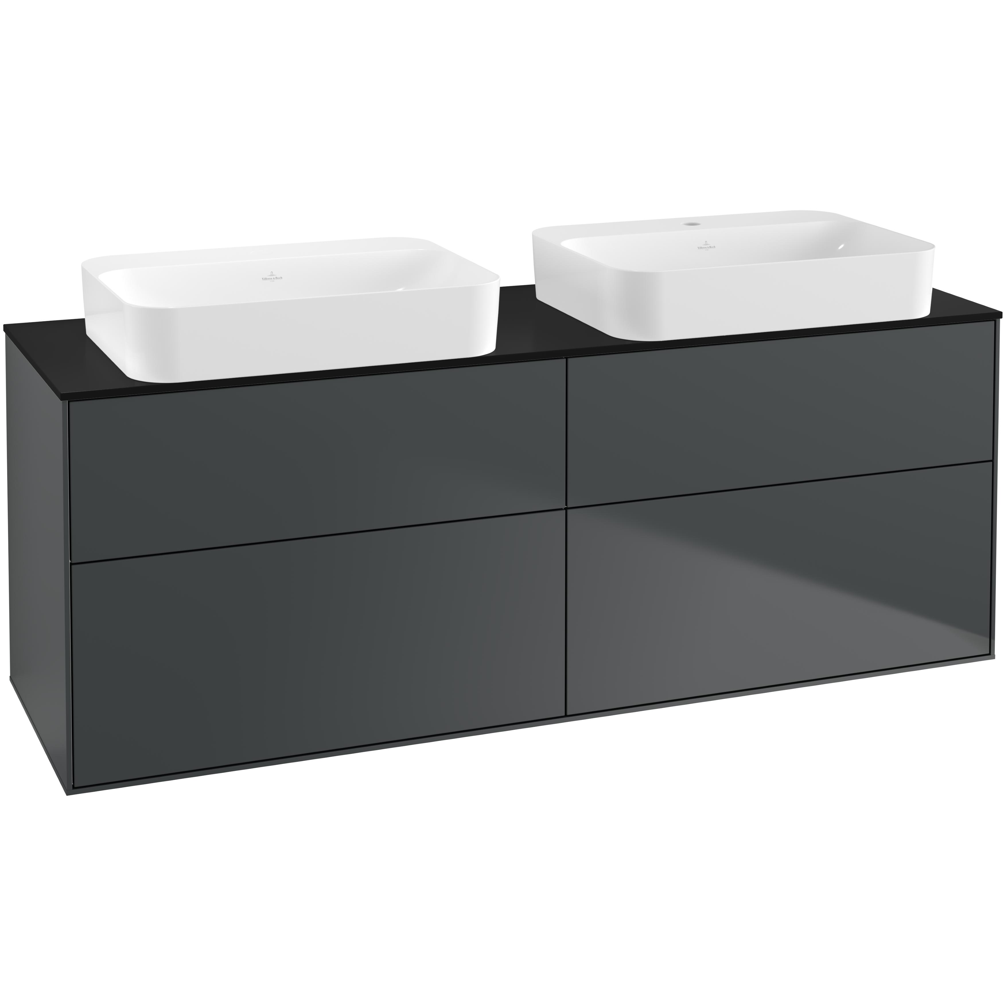 Tvättställsskåp Villeroy & Boch Finion med 4 Lådor och Bänkskiva för Två Fristående Tvättställ