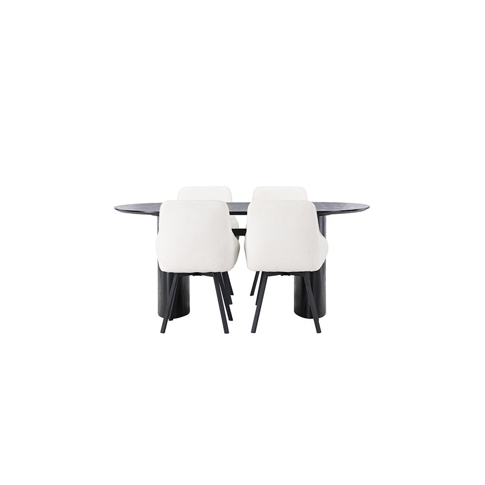 Spisegruppe Venture Home Isolde med 4 stk Rosie Stoler