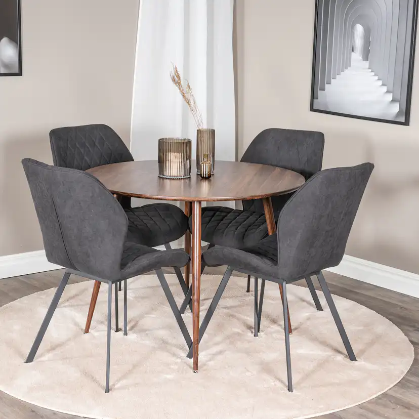 Spisegruppe Venture Home Plake med 4 Geneva Stoler Rundt