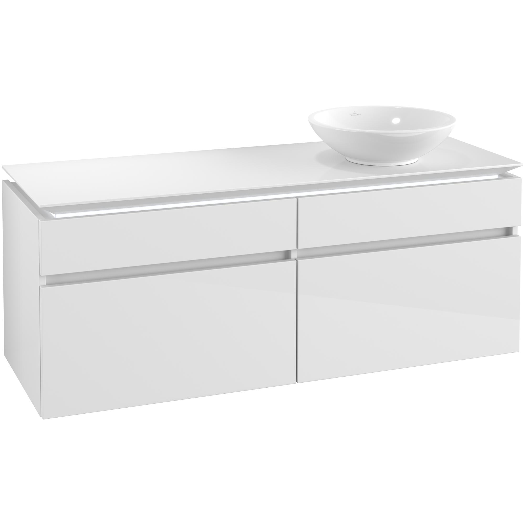 Tvättställsskåp Villeroy & Boch Legato 1400 med 4 Lådor för Ocentrerat Ytmonterat Tvättställ