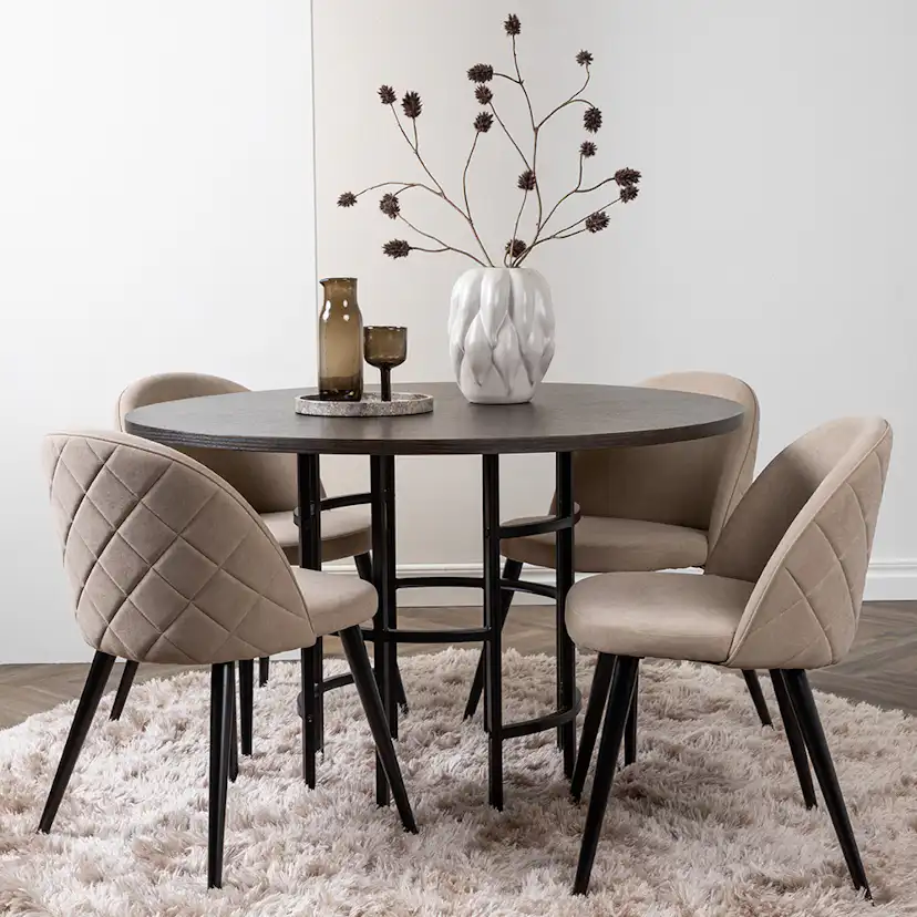 Spisegruppe Venture Home Copenhagen med 4 Velvet Stitches Stoler