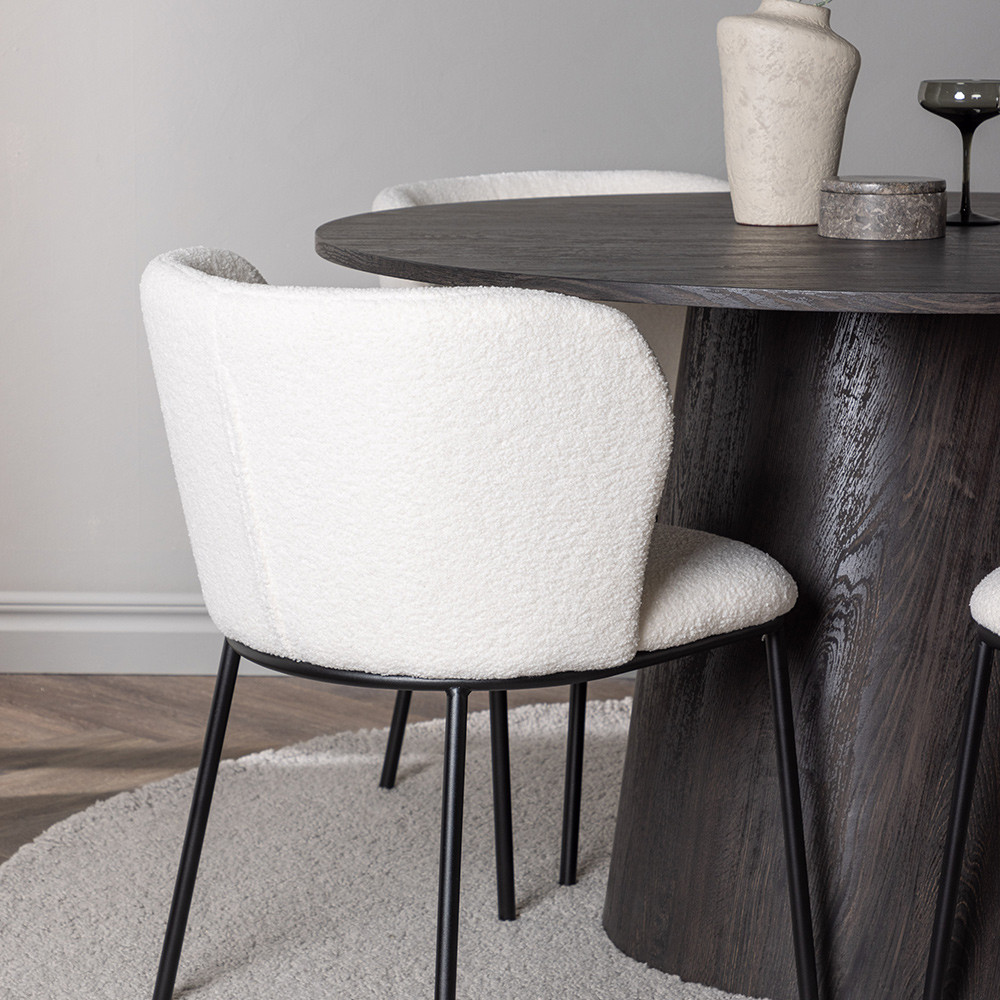 Spisegruppe Venture Home Lanzo Ø120 cm med 4 stk Edina Stoler