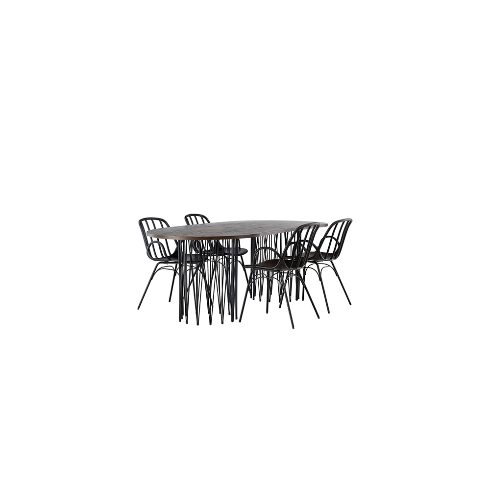 Spisegruppe furniture/fashion Stone med 4 Dyrön Stoler