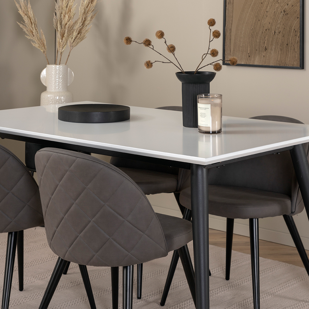 Spisegruppe Venture Home Jolie med 4 Valentina Stitcthes Stoler Mikrofiber