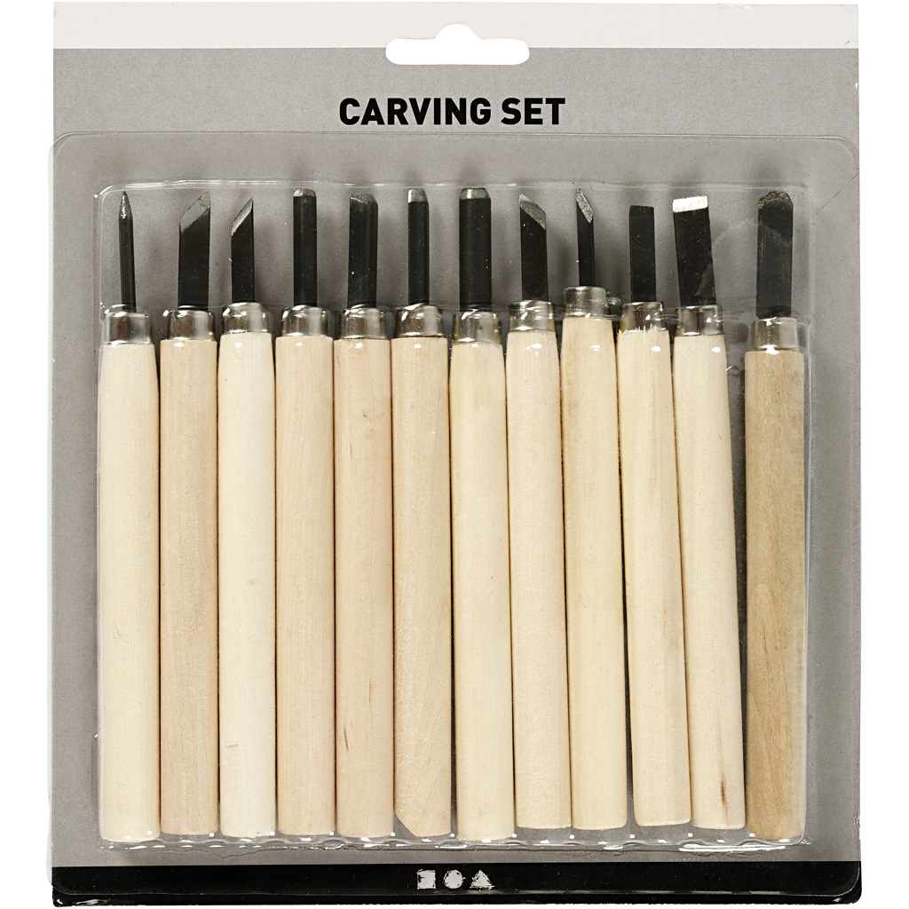 Utskjæringssett Creativ Company Wood 12 stk