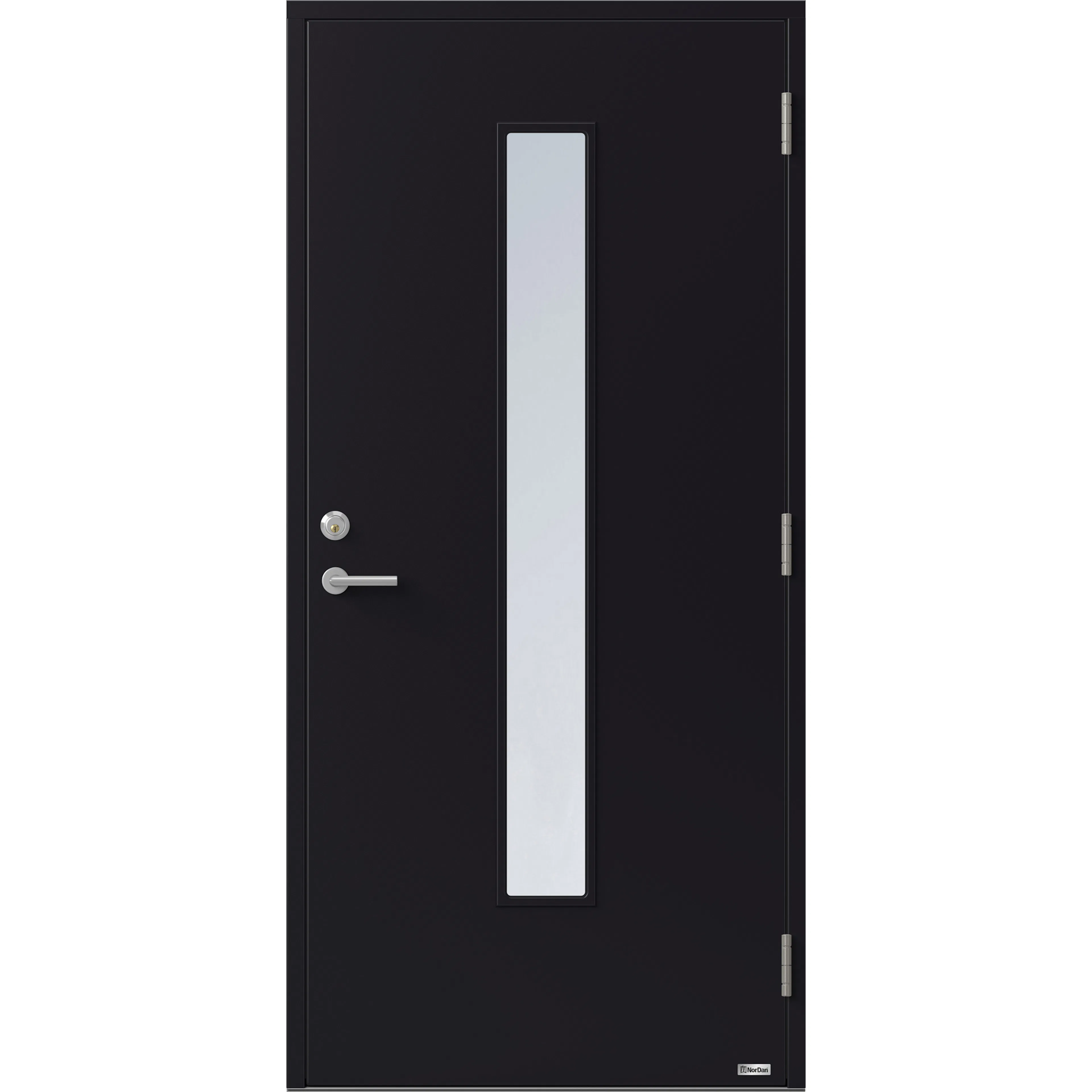 Ytterdør NorDan Tana, BxH: 90x210 cm, Høyre, Svart NCS RAL 9005